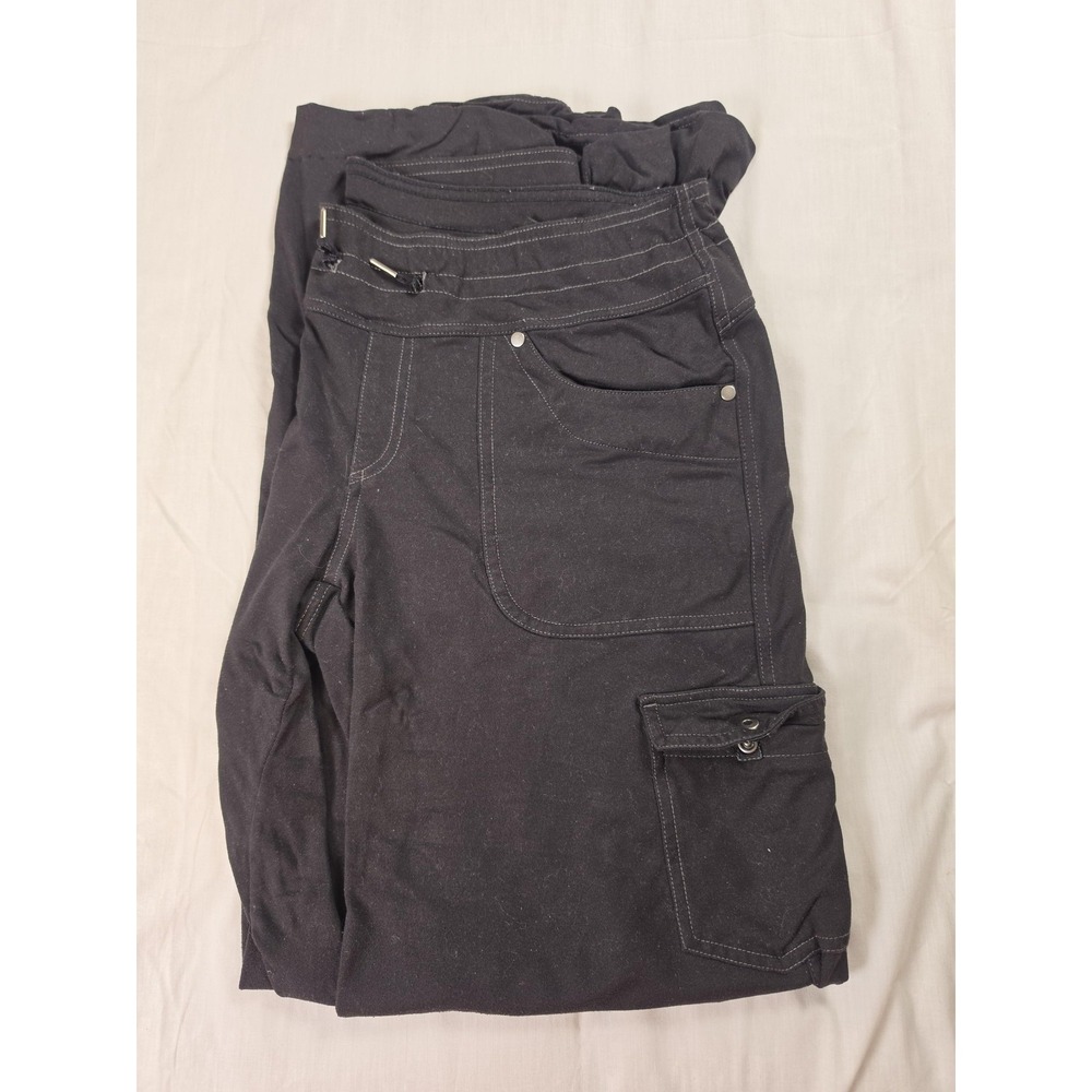 Kuhl Pants Womens 8 Black Wide Leg Stretch Hiking Zip Pocket Travel Outdoor